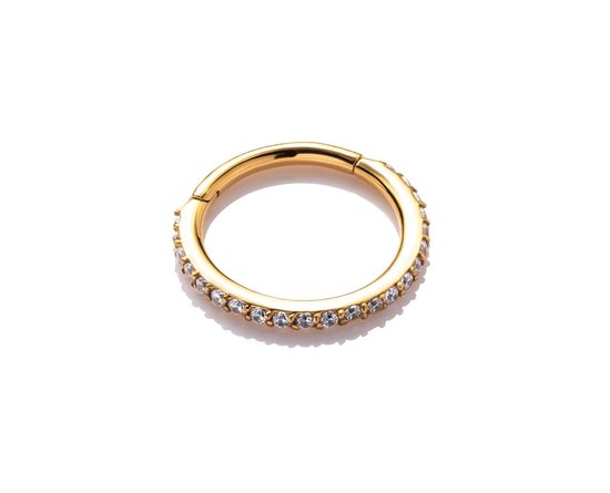 Vergulde Piercing Ring met Swarovski (5mm) | PiercingsWorks Amsterdam
