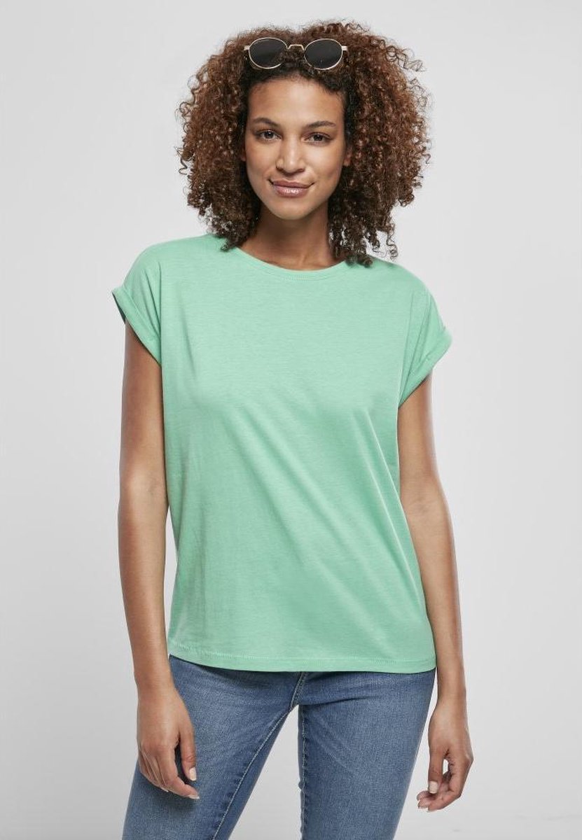 Urban Classics Extended Shoulder Dames Tshirt L Turquoise