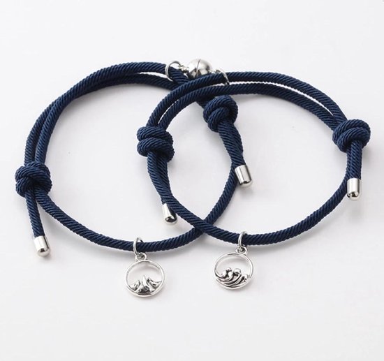 Armband set met magneet - Koppel armband - Blauw - Armband dames - Armband  heren -... | bol