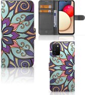 Mobiel Bookcase Geschikt voor Samsung Galaxy A03s Smartphone Hoesje Purple Flower