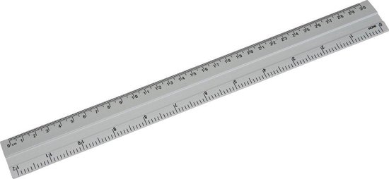 Liniaal Recht - Lengte 30 cm - 12 inch - Aluminium - Bits & Baits