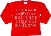 T-shirt aankondiging grote broer-originele bekendmaking zwangerschap-puzzel big bro-rood-Maat 104