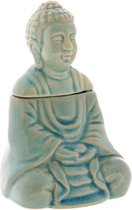 Crackelee Glazuur Keramiek Oliebrander Thaise Boeddha zittend groen