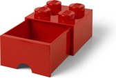LEGO Brick 4 Opbergbox met Lade - Rood - 4.6 L - 25x25x18cm - Kunststof