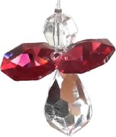 Geluksengel mini vervaardigd van Asfour Silverkristallen Light Siam ( Rood )