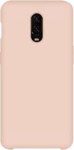 Telefoonglaasje Hoesje Geschikt voor OnePlus 6T - silicone - Roze Sand - Beschermhoes - Case - Cover