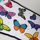 Speelkleed gekleurde vlinders 150 x 100 Deluxe EXTRA DIK - Liefboefje - Speelmat - Groot Speelkleed - Speelkleed baby - Speeltapijt - vloerkleed baby - Babymat XL - 100+ Liefboefje