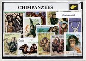 Chimpansees - Luxe postzegel pakket (A6 formaat) : collectie van verschillende postzegels van chimpansees – kan als ansichtkaart in een A6  envelop - authentiek cadeau - kado - kaa