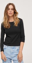 Mango T-shirt Katoenen T Shirt Met Lange Mouwen 17003791 99 Dames Maat - M