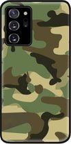 ADEL Siliconen Back Cover Softcase Hoesje Geschikt voor Samsung Galaxy Note 20 - Camouflage