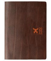 Brepols Agenda 2022 - Timing week - MOOSE soepel gerecycleerd leder - 17,1 x 22 cm - Bruin