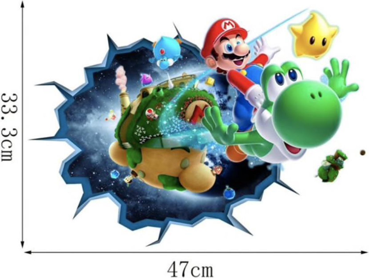 Autocollant Mural Super Mario En Vinyle - Décor 3D Amovible Pour Chambre D'enfant - Fabriqué Au Royaume-Uni