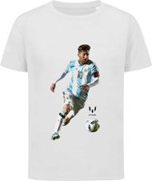 Messi - Barcelona - Voetbal Messi - T-shirt kinderen - Maat 110/116 - 5-6 jaar - T-shirt wit korte mouw