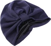 Tulband - Head wrap - Chemo muts – Haarband Damesmutsen - Tulband cap - Hoofddeksel - Beanie- Hoofddoek - Muts - Donker blauw - Hijab - Slaapmuts - Hoofdwear