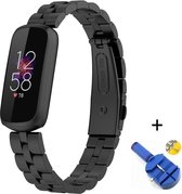 Luxe Metalen Armband Geschikt Voor Fitbit Luxe Activity Tracker Smartwatch - Horloge Bandje - Schakel Polsband Strap RVS - Verstelbare Watchband Met Horlogeband Inkortset - Stainle