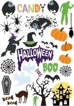 Halloween raamstickervel XL - decoratie halloween - raamsticker - Halloween - diverse kleuren