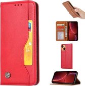 Kneed Skin Texture Horizontal Flip Leather Case met Fotolijst & Houder & Kaartsleuven & Portemonnee Voor iPhone 13 mini (Rood)