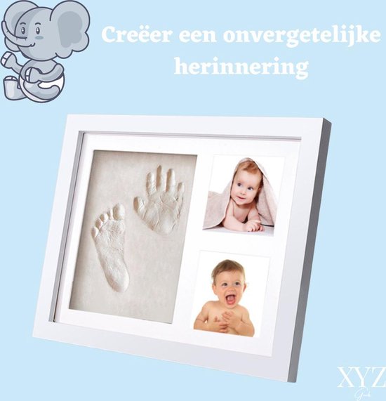 XYZ Goods Baby Fotolijst - met Klei Afdruk Voet en Hand ( Gipsafdruk baby ) - Kraamcadeau Jongen / Kraamcadeau Meisje - Babyshower - Kraampakket / Geboorte Cadeau - Baby Artikelen van XYZ Goods — afbeelding 5