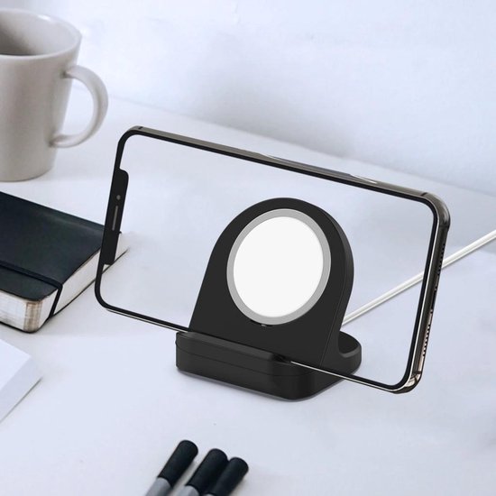 Magnetic Desk Holder for Wireless Charger, Stand for Wireless Charger, Silicone Charger, Dock Phone Holder, Portable Holder, Charging Cable, Not Included