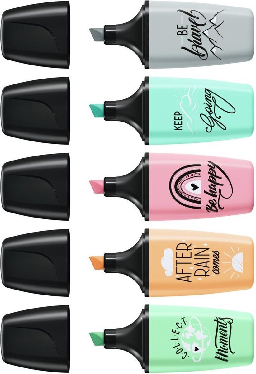 STABILO BOSS MINI - Markeerstift - Pastellove Edition - Etui Met 5 Kleuren
