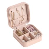 Supremium Sieradendoos Luxe Uitvoering - Juwelendoos Chique - Compact - Leer - Roze