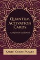 Boekomslag van 'Quantum Activation Cards Companion Guidebook' met een mandala-patroon in bordeauxrood en goud, en tekst.