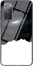 Voor Samsung Galaxy S20 FE Sterrenhemel Geschilderd Gehard Glas TPU Schokbestendig Beschermhoes (Kosmische Sterrenhemel)