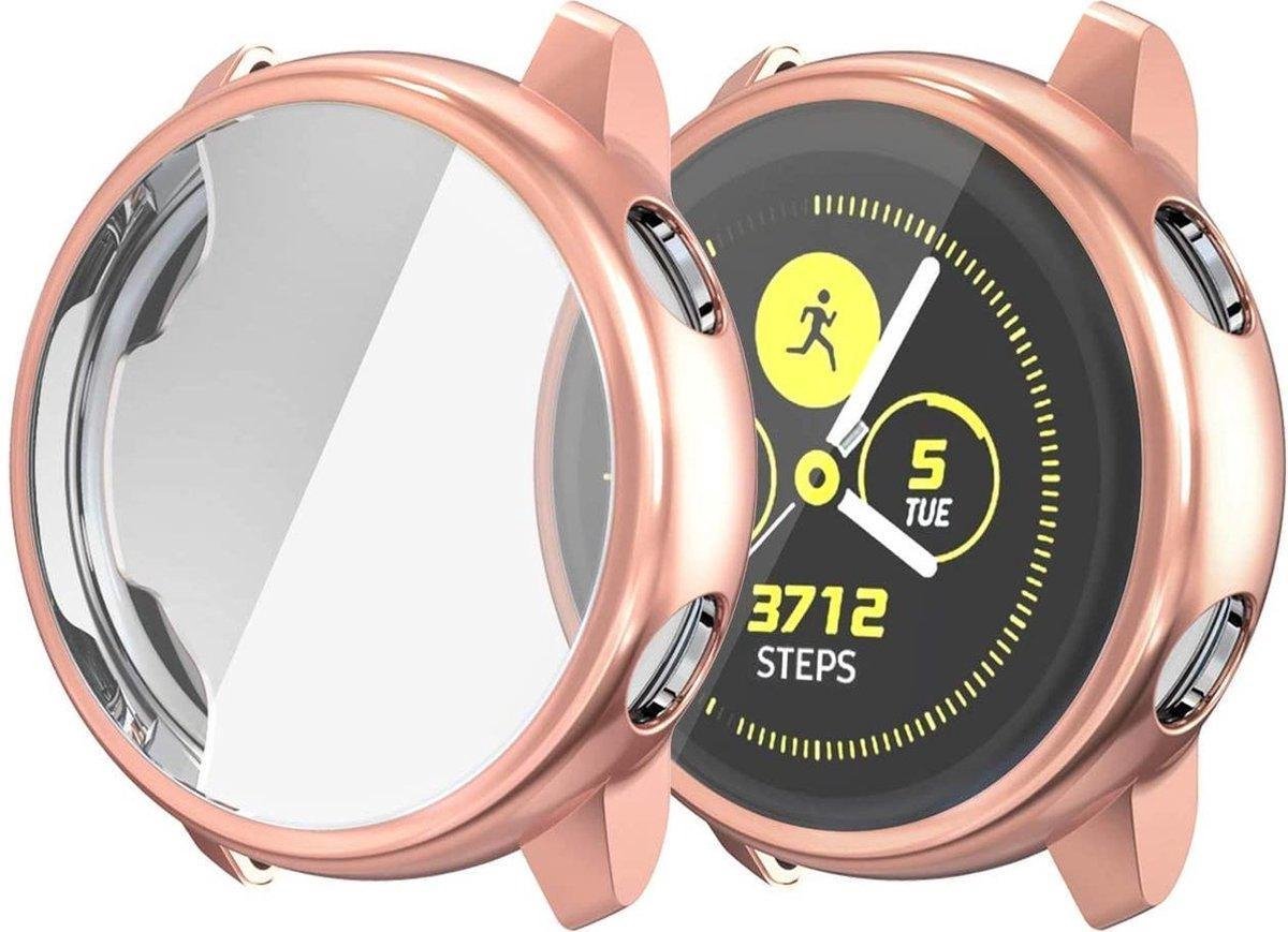 YPCd Geschikt voor Samsung Galaxy Watch Active Siliconen Case Rose Goud 40mm . bol