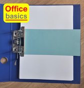 Office Basics Scheidingsstrook - tabbladen - gerecycled karton - blauw - 240x105mm recht - set 100 stuks
