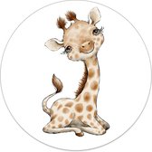 Label2X - Schilderij - Kids Giraffe Dibond -