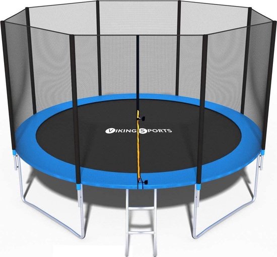 Trampoline - 435 cm - met net & ladder - blauw