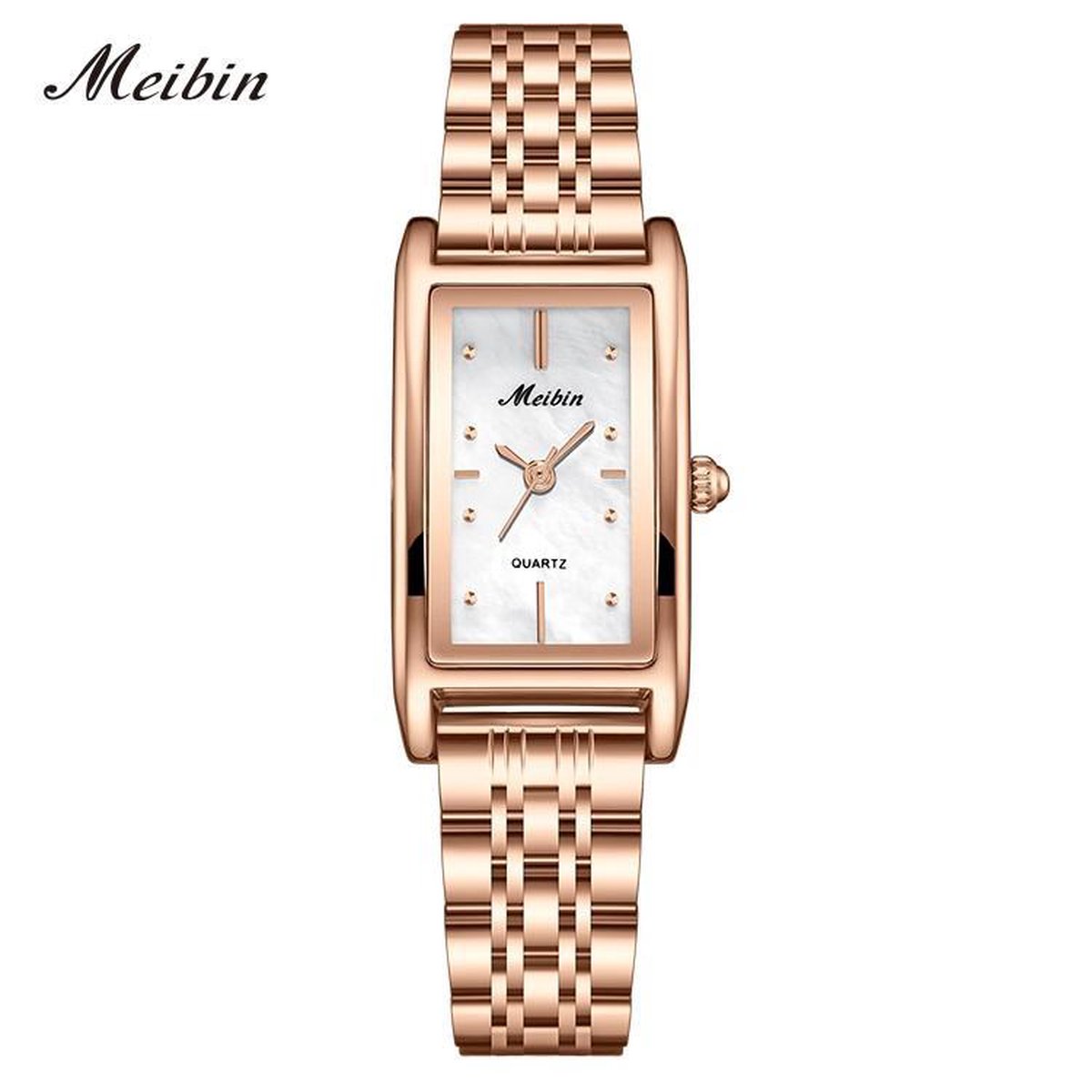Longbo - Meibin - Dames Horloge - Rosé/Wit -21*37mm (Productvideo)