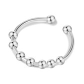 Dielay - Ring met Kralen - RVS - One Size - Zilverkleurig