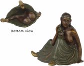 Bronzen beeld - Halfnaakte dame - Gewaad - 8 cm hoog