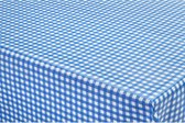 Tafelzeil/tafelkleed boeren ruit blauw/wit 140 x 220 cm - Tuintafelkleed