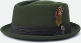 Brixton Hoed STOUT PORK PIE Moss / Zwart - Maat L Unisex