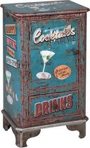 Bijzettafel Cocktails 116268 Retro Blauw (75 X 44 x 30 cm)