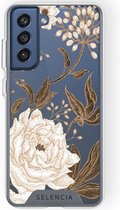 Selencia Zarya Fashion Extra Beschermende Backcover Galaxy S21 FE - Golden Flowers