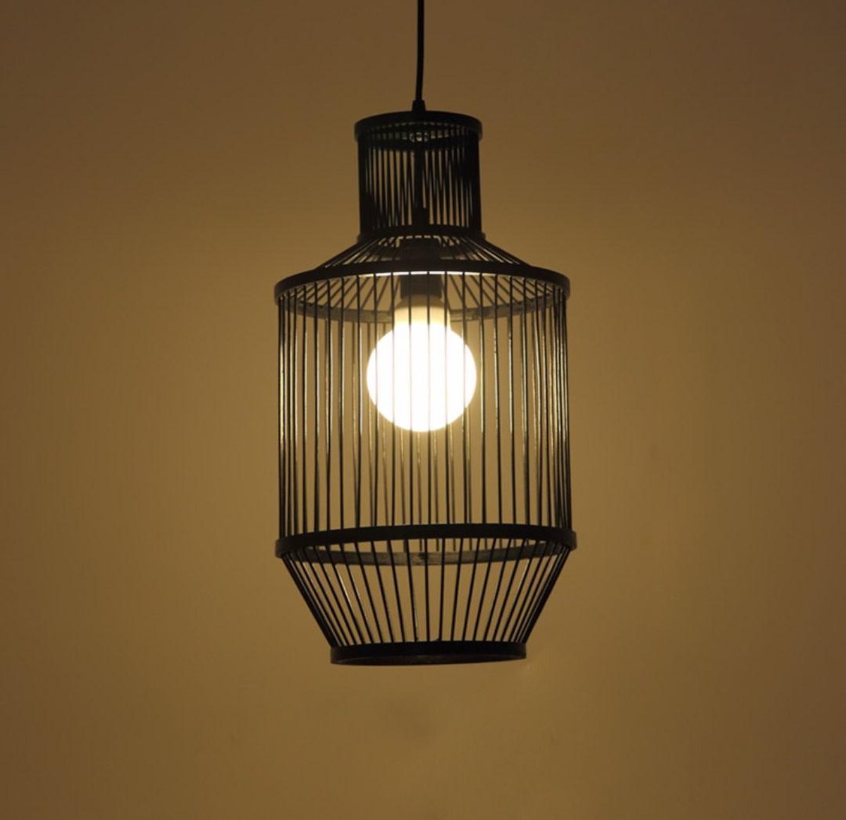 Fine Asianliving Bamboe Hanglamp Zwart D25xH47cm Miko
