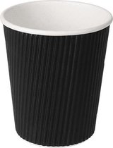 Koffiebeker 8oz 240 ml Zwart - 100 Stuks- wegwerp papieren bekers karton – drank bekers – drinkbekers- koffie beker – wegwerpbeker – Koffiekopjes – Koffiemokken - Warme en Koude Dr