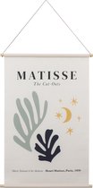 Wanddoek Henri Matisse - Wandkleed Abstracte Kunst - Bladeren en Sterren - 90x60 cm - Cut Outs - Textielposter Wanddecoratie
