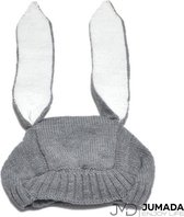 Bonnet Jumada avec oreilles de lapin pour Bébé - Bonnet enfant - Bonnet lapin - Grijs