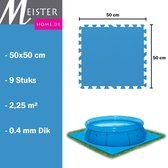 Meisterhome® Zwembad tegels - Set van 9 stuks - 50x50 cm - 2,25 m² - Bodem bescherming - Ondertegels - Ondervloer - Ondergrond - Foam tegels - Matten - Puzzelmat voor zwembad - Zwe