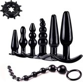 8-delige Buttplug Set - Met Anale Kralenketting -  31 cm - TPE Rubber