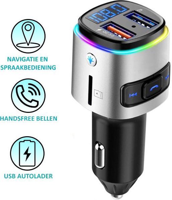 Je zal beter worden Geletterdheid jaloezie Apeiron Bluetooth FM Transmitter - Auto Lader - Carkit - Handsfree - MP3 -  USB - SD... | bol.com