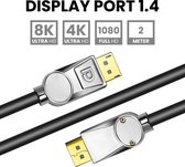Displayport kabel 1.4 Zilver – 8K 60Hz – 4K 144 Hz - 32.4GBps – Gecertificeerd – DP 1.4 kabel - 2 Meter