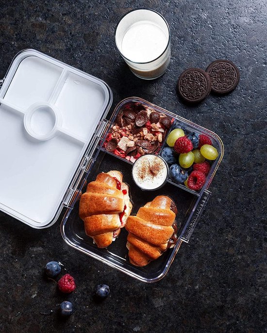 Klarstein Schmatzfatz Boite Bento Lunch Box Adulte, Boite Repas Lunchbox  Multi-compartiments Sans BPA Etanche Gris