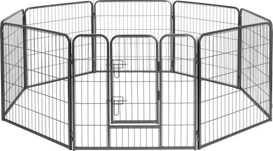 Yaheetech Puppyren, 63 cm hoog, 6-delige opvouwbare puppyuitloop