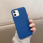 Siliconen beschermhoes met visgraatstructuur voor iPhone 11 Pro Max (zeeblauw)