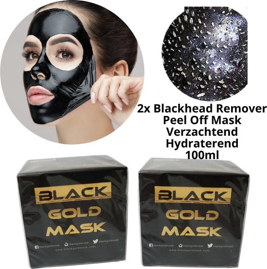2x Black Gold Mask gezichtsmasker - Peel off masker - Blackhead remover -  2x100ml | bol.com